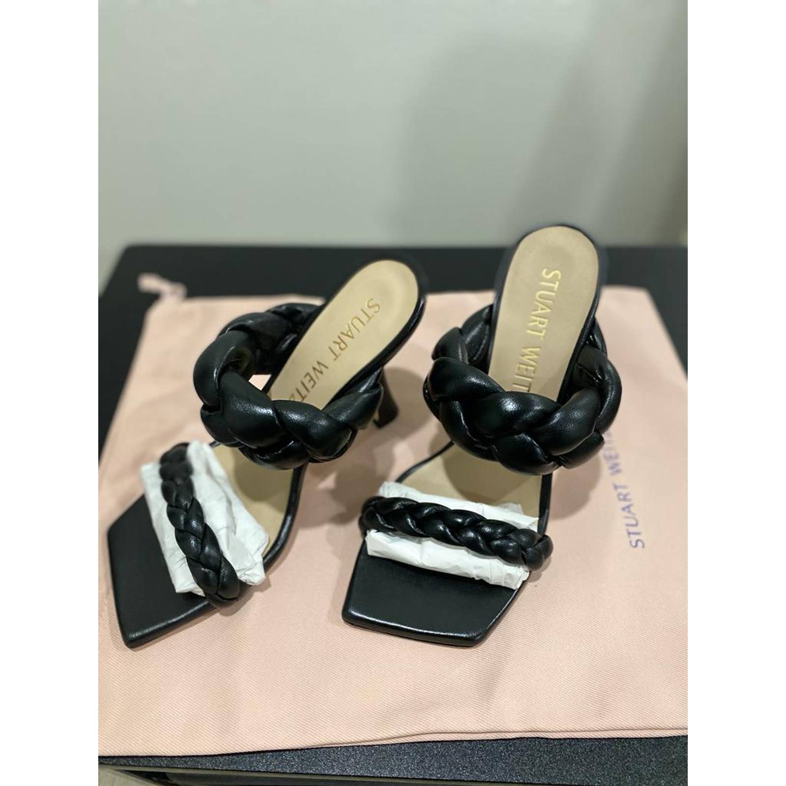 Stuart Weitzman Women's Black Playa High Heeled Sandals Size 11